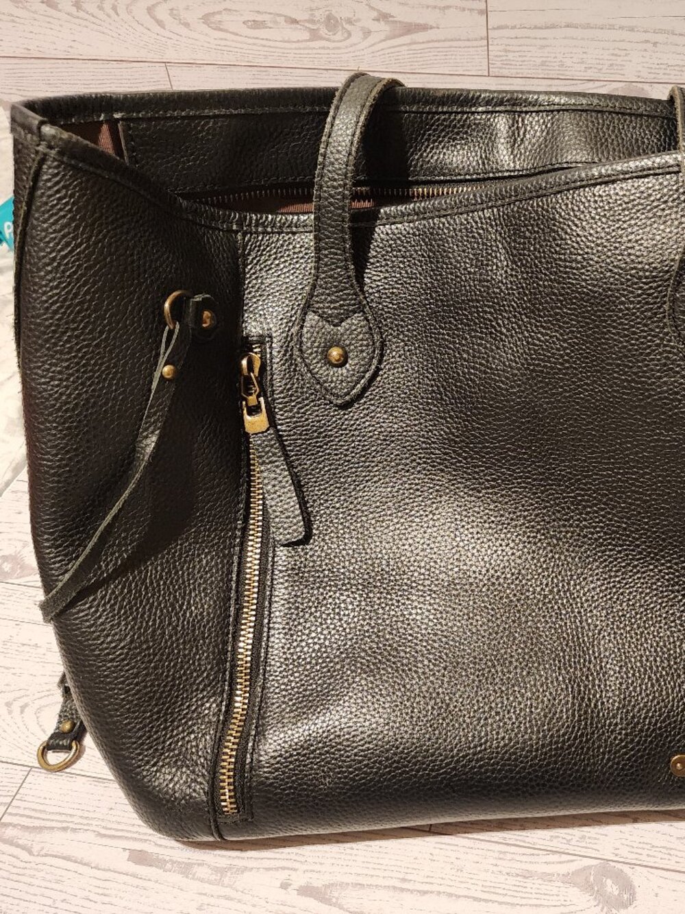 Montana West Genuine Leather Oversized Black Tote Bag | Rustic Western Shoulder